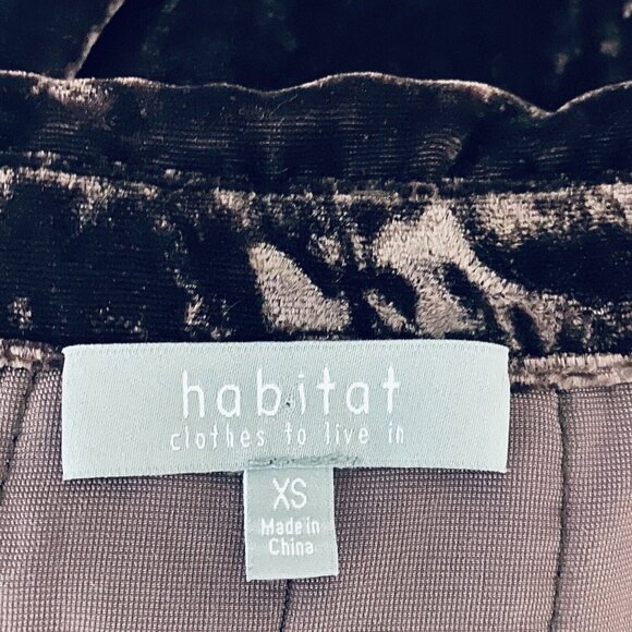 Habitat Clothes To Live In Top Womens Button Front Crushed Velvet Brown XS - Picture 5 of 5